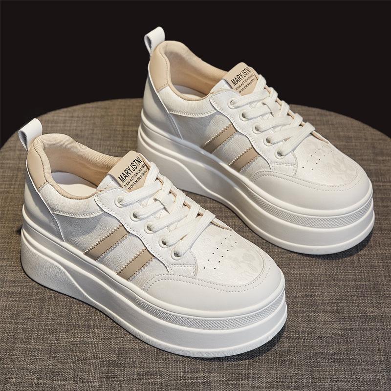Damen Plateauschuhe Weiß - Chinesischer Stil, Frühling/Herbst 2025, Größensteigernd & Vielseitig