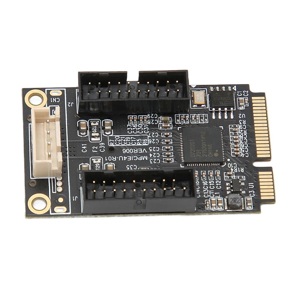 Mini PCIE na USB3.0 Přední rozšiřující karta Duální 19PIN 5Gbps USB Rozšiřující karta s podporou Hot Swap pro Windows