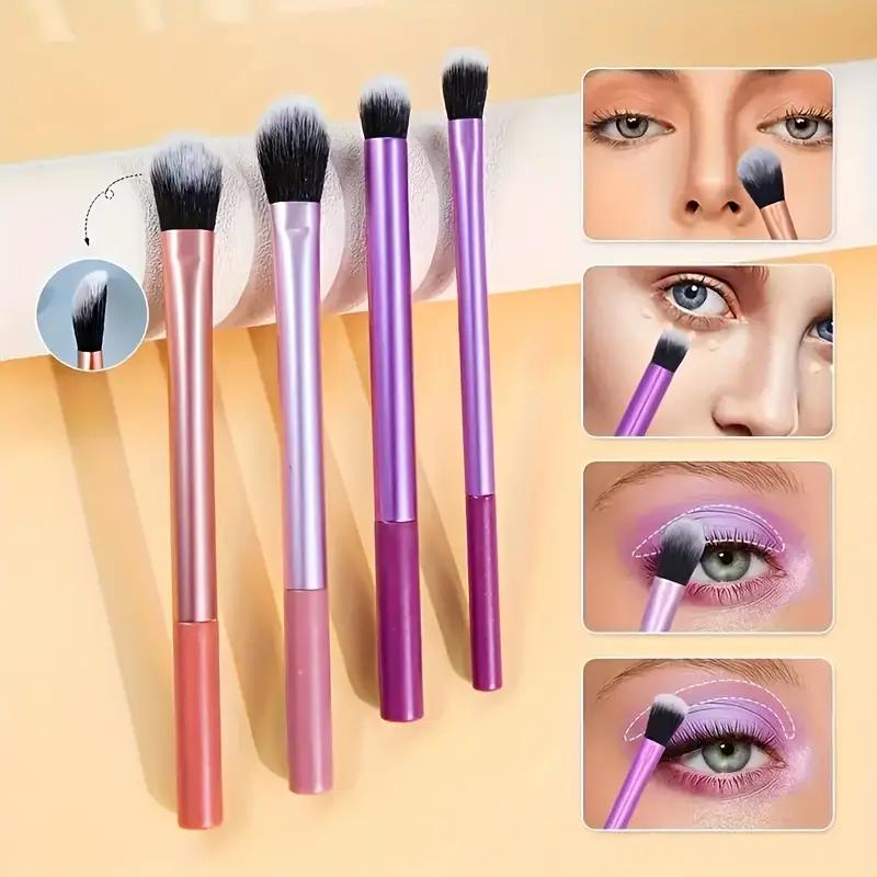 8ks sada štětců na make-up s měkkými syntetickými vlasy, štětce na make-up, podklad, tvářenka, oční stíny, kosmetické nástroje na líčení