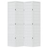 Vidaxl Room Divider, 4-Panel, White, Solid Paulownia Wood