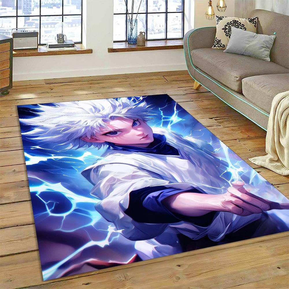 HXH Hunter X Hunter 3D Killua Zoldyck Cartoon Anime Carpet Rug for Living Room Bedroom Home Sofa Decoration,Non-slip Floor Mat