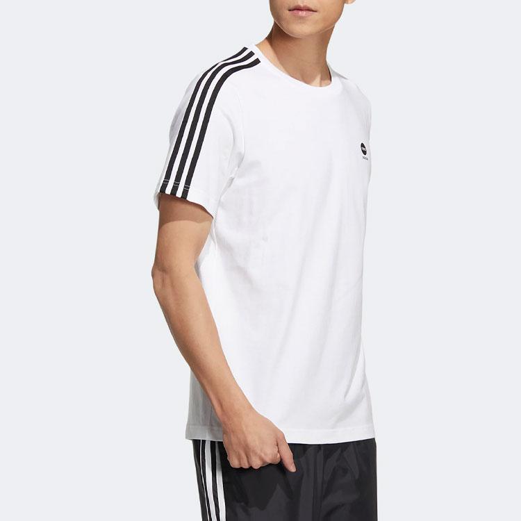 Adidas Neo Logo Triple Stripe Sport Tee V1 Unisex Tops White HN8778