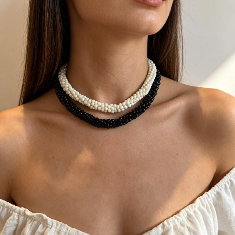 Fashionable Exaggerated Retro Beads Women'S Necklace Bohemian Creative Design Production Banquet Wedding Party Jewelry