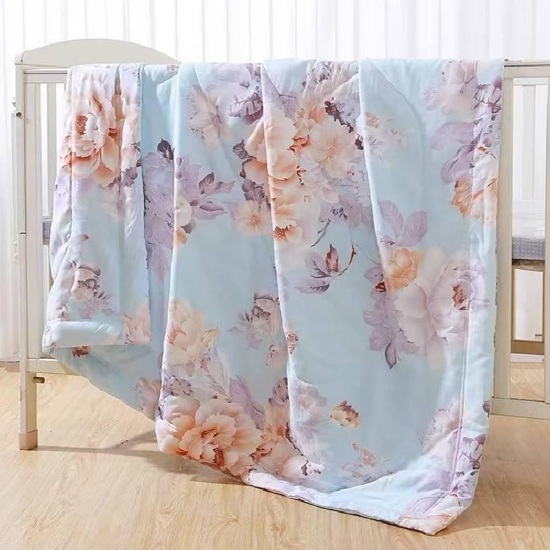 Quilt Printing Flower Cotton Summer Bedding With Breathable Fabric Bedroom For