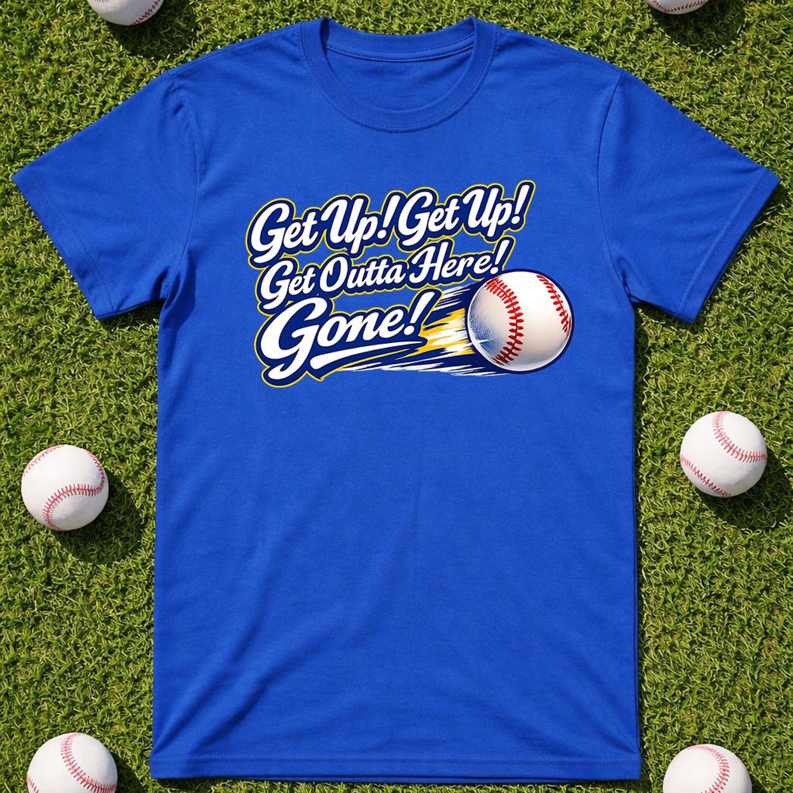 Get Up! Get Up! Get Out Of Here! Gone! Classic Bob Uecker Baseball Quote - Unisex T-Shirt 2XL