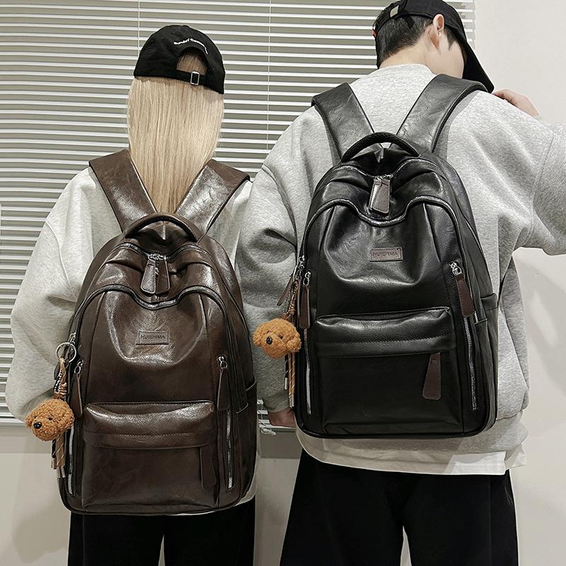 Schoolbag Backpack New Fashion Backpack Simple Large Capacity Solid Color Student School Bag Casual Light Commuter Travel Bag