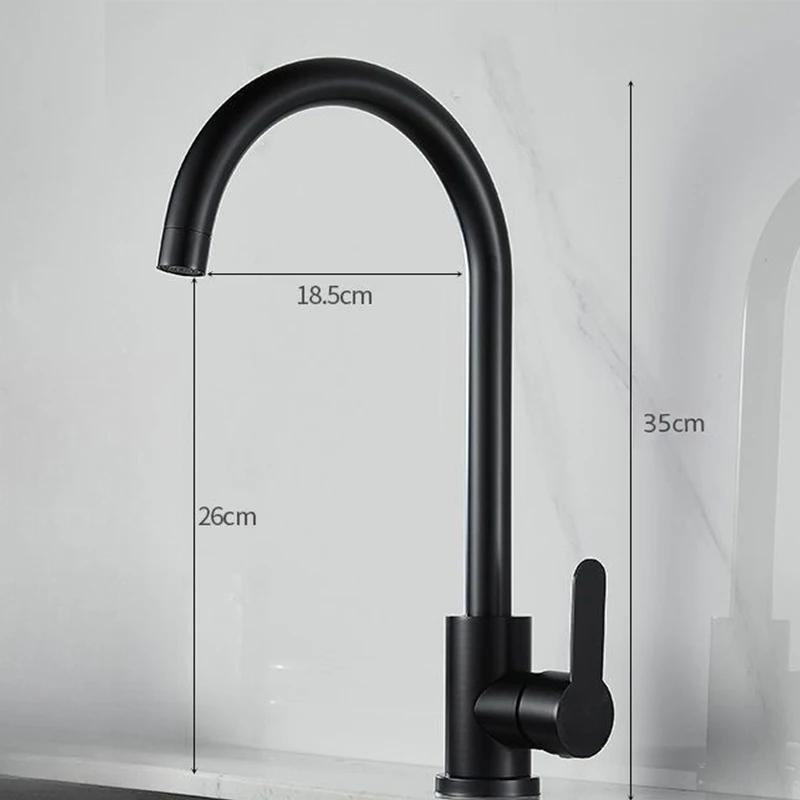 

Chrome Stainless Steel Kitchen Faucet Sink Faucet Single Handle Hot And Cold Mixer Water Tap Deck Mounted Bathroom Faucet чёрный
