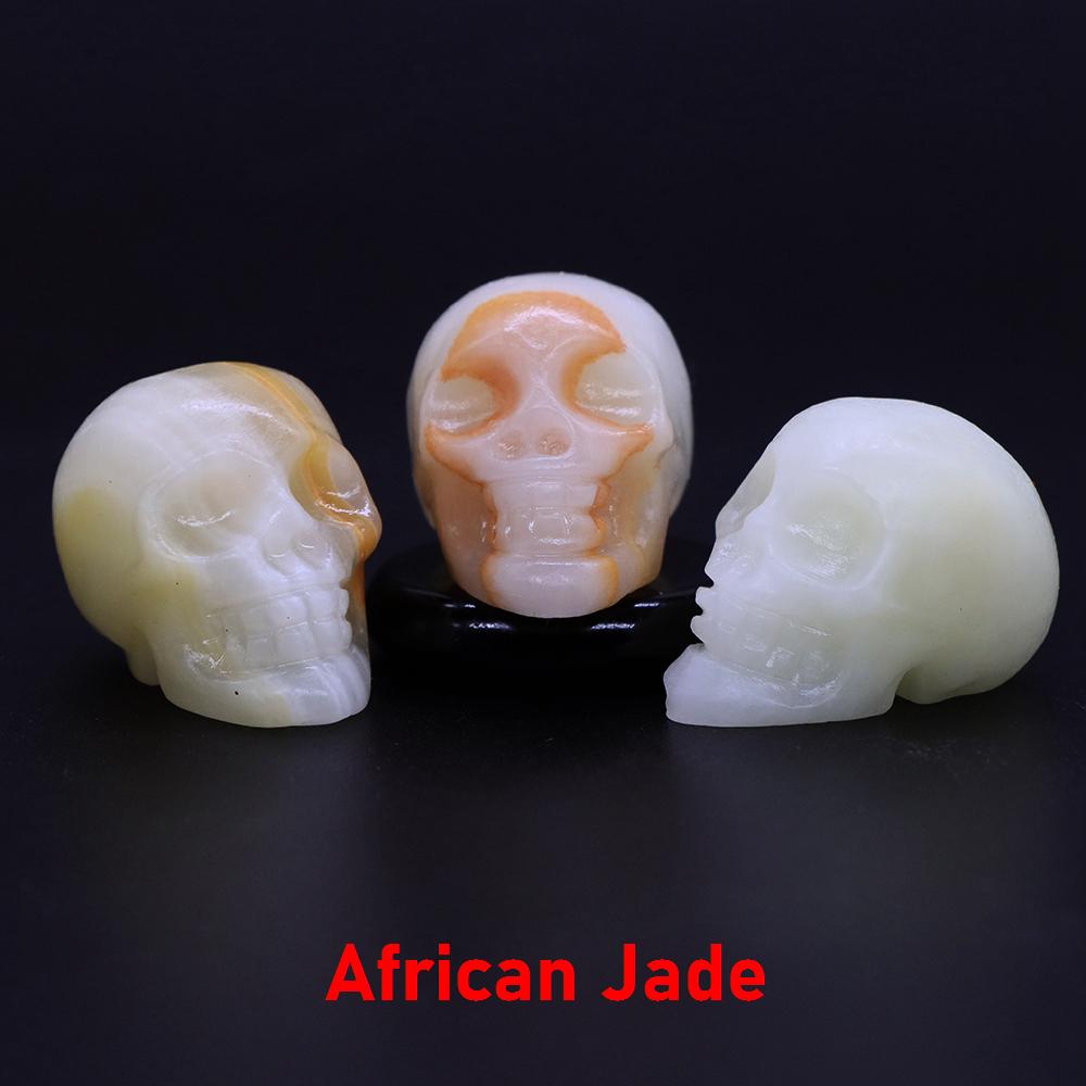 Natural Crystal Skull Ghost Head Statue Rose Quartz Stone Reiki Collectible Diy Gem Carved Spiritual Wicca Home Decor Gift 30Mm