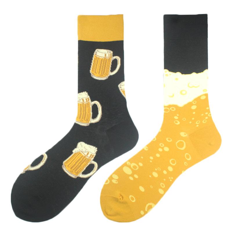 AB Professional Design Funny Socks Men Happy Animal Music Beer Skarpetki Sokken Hip Hop Big Size Meias Skateboard Divertidos
