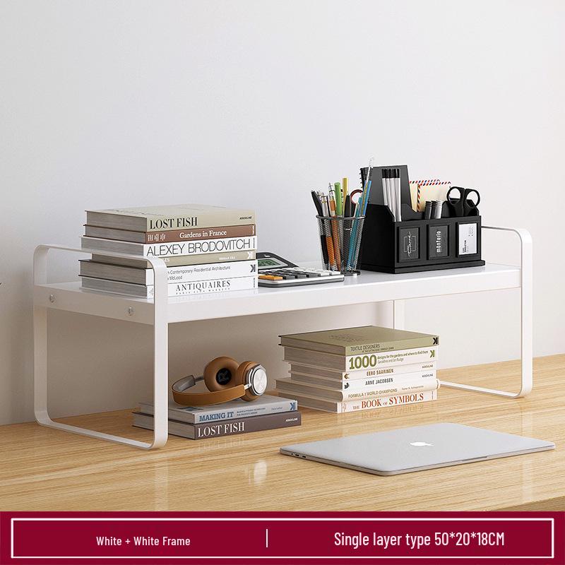 Wrought Iron Desktop Bookshelf for Bedroom, Living Room, or Office - Small, Simple Tabletop Organizer