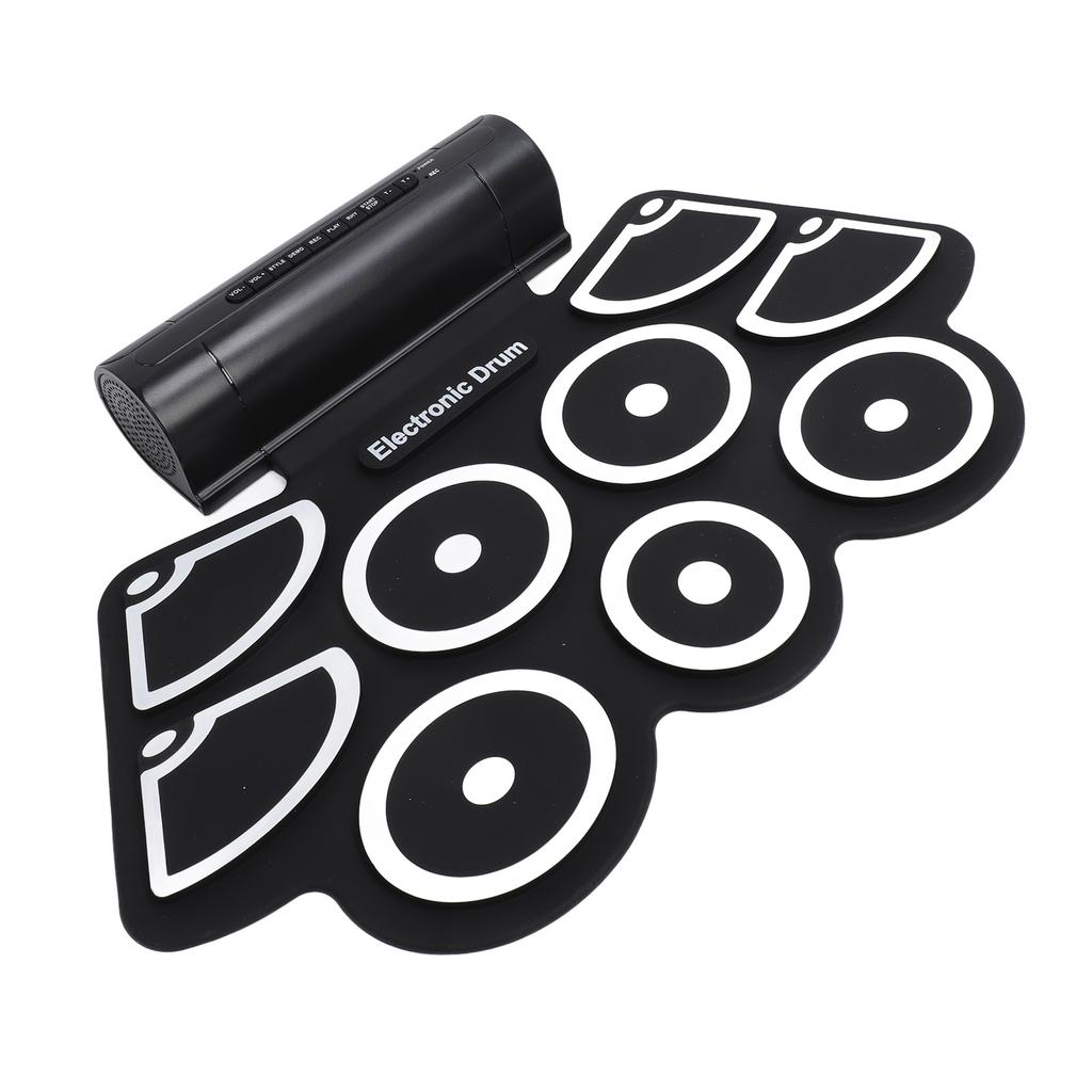 9 Pads Electronic Drum Set Silicone and ABS USB MIDI Interface Roll Up Drum Pad with 2 Drumsticks 2 