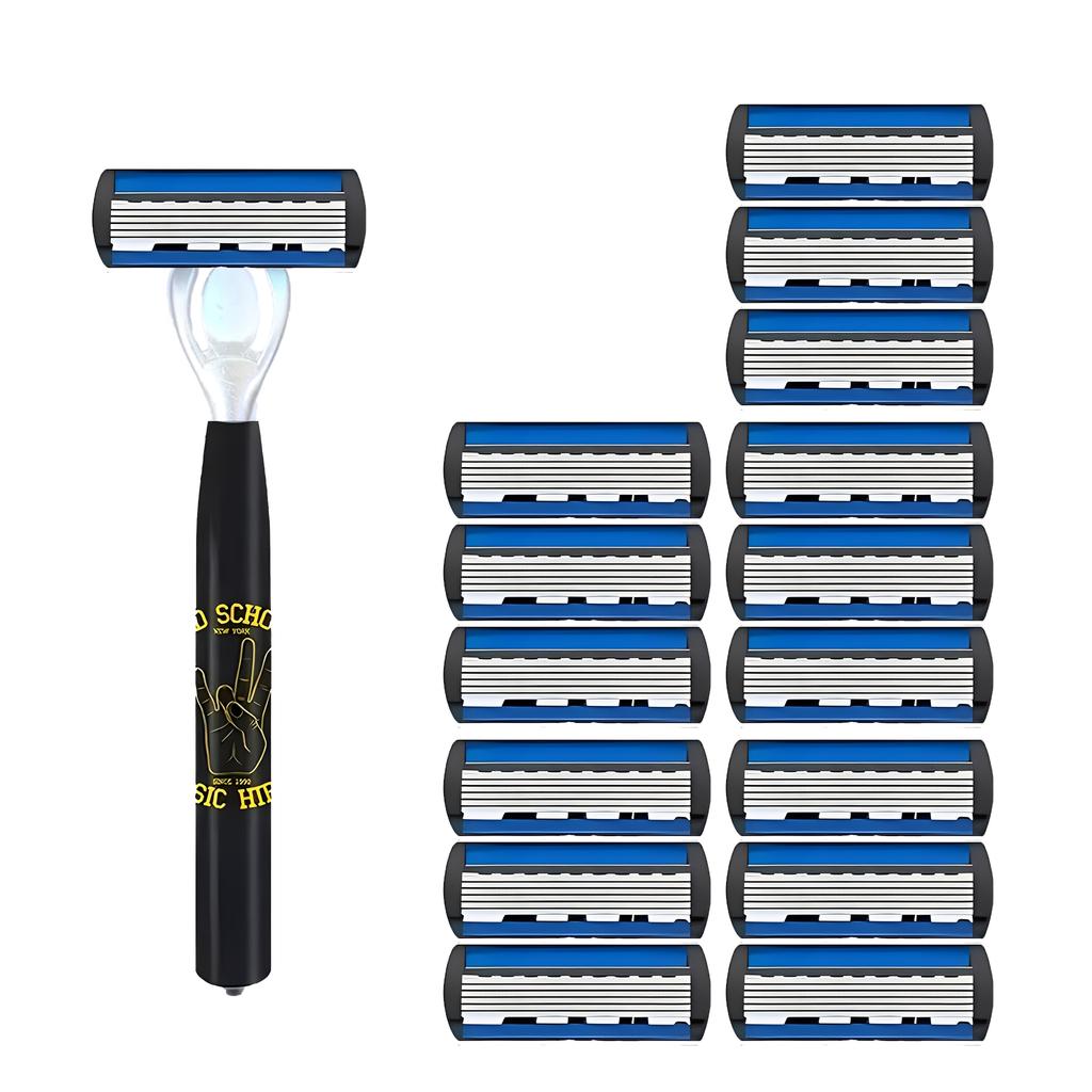 6-layer Blades Replacement Shaver Head Cassette Shaving Razor Blade Replacement Set Factory Direct Sales Men Manual Safety Razor