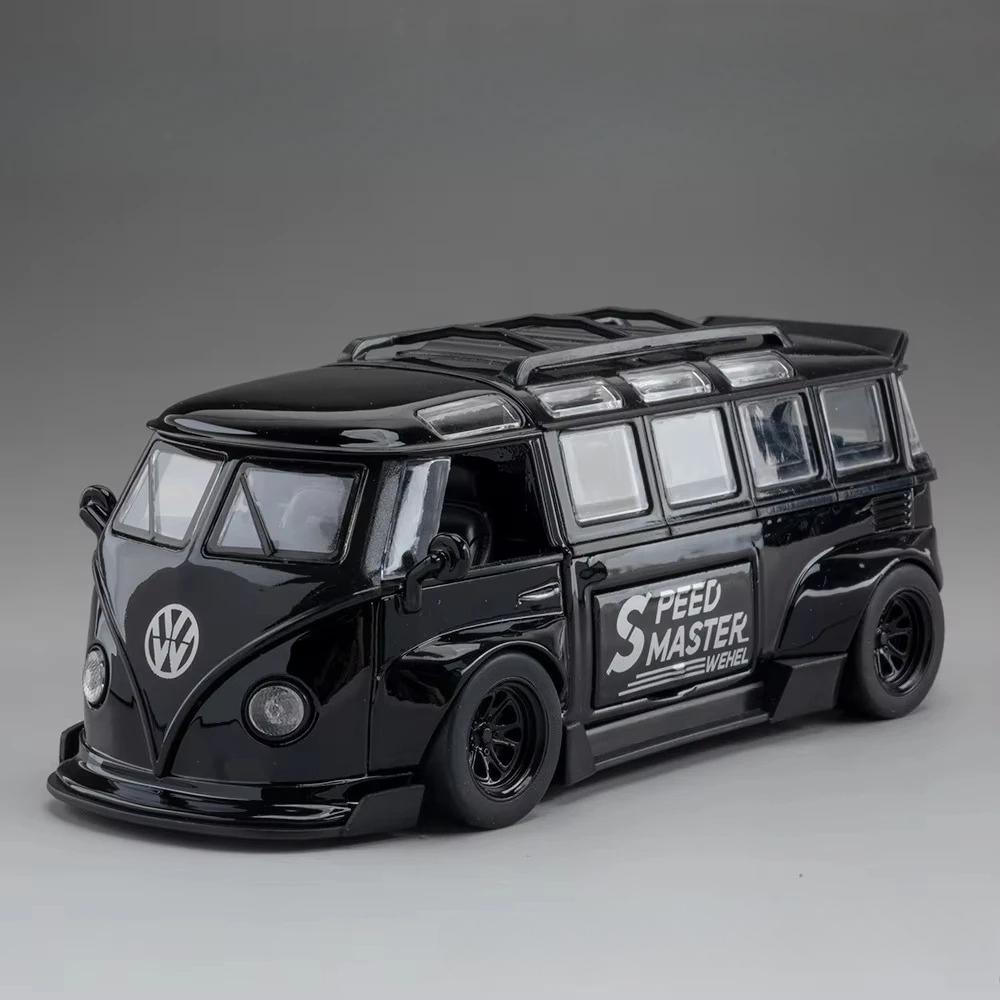 1:32 Scale Beetle GSR Car T1 Bus Model Toy Sound Light Vehicles Alloy Diecast Pull Back Miniature Models Kids Holiday Gifts