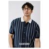 Casual Striped Polo Shirt for Men Summer Business Non-Iron Slim Fit Gentleman Thin Knitted Striped Short Sleeve T-Shirt
