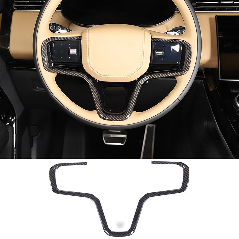 

For Land Rover Range Rover Evoque Velar Sport 2025-2025 ABS Carbon fibre Car Steering Wheel Decorative Frame Sticker Accessories