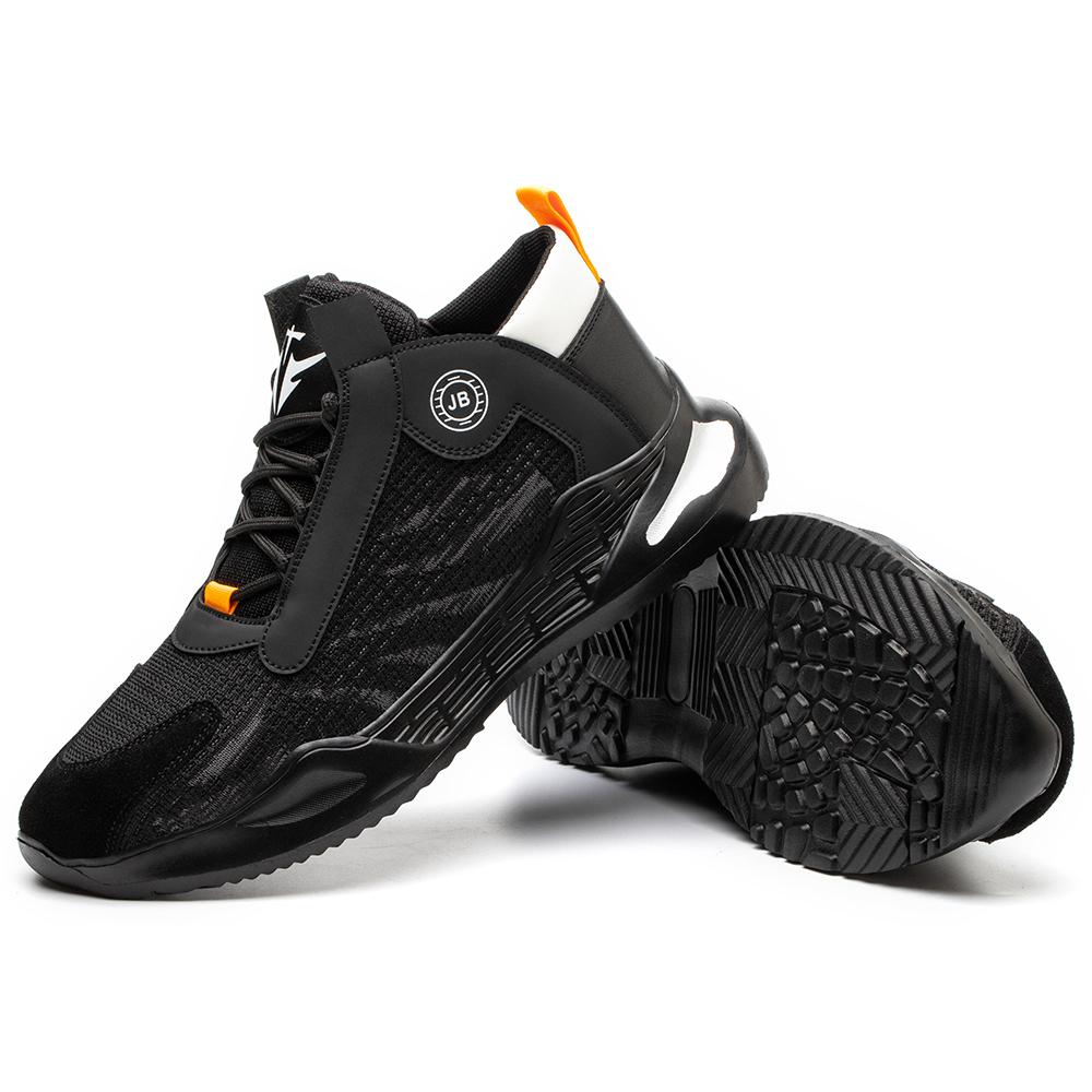 JB780 2025 Hot Black Mesh Safety Shoes Comfortable Slip Resistant Protective Boots Summer Breathable Men's Sports Shoes