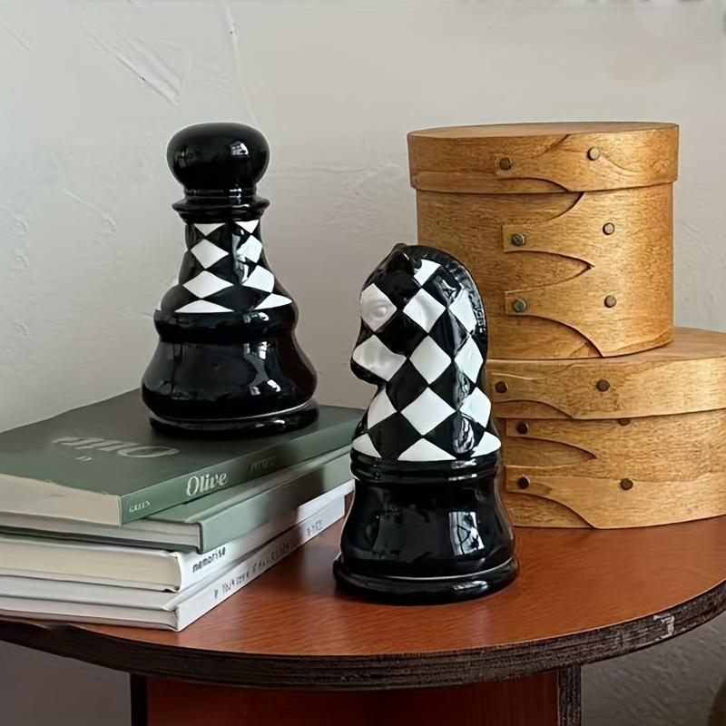 Retro Chess Pieces Toothpick Dispenser Ceramics Toothpick Box Creative Table Decoration & Accessories Dental Floss Case Gifts