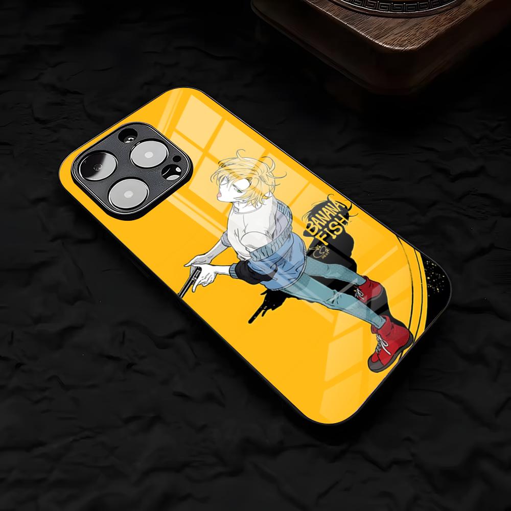 

Classic Anime BANANA FISH Phone Case For IPhone 17 Air 16 E Pro Max 15 14 13 Mini 12 Pro 11 Max Plus Black Glass Cover iPhone 11