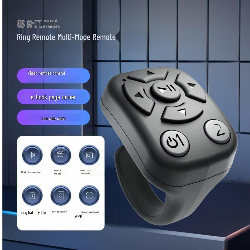 Multifunktioneller Bluetooth Selfie-Stick & Video-Auslöser mit Ringfernbedienung für TikTok