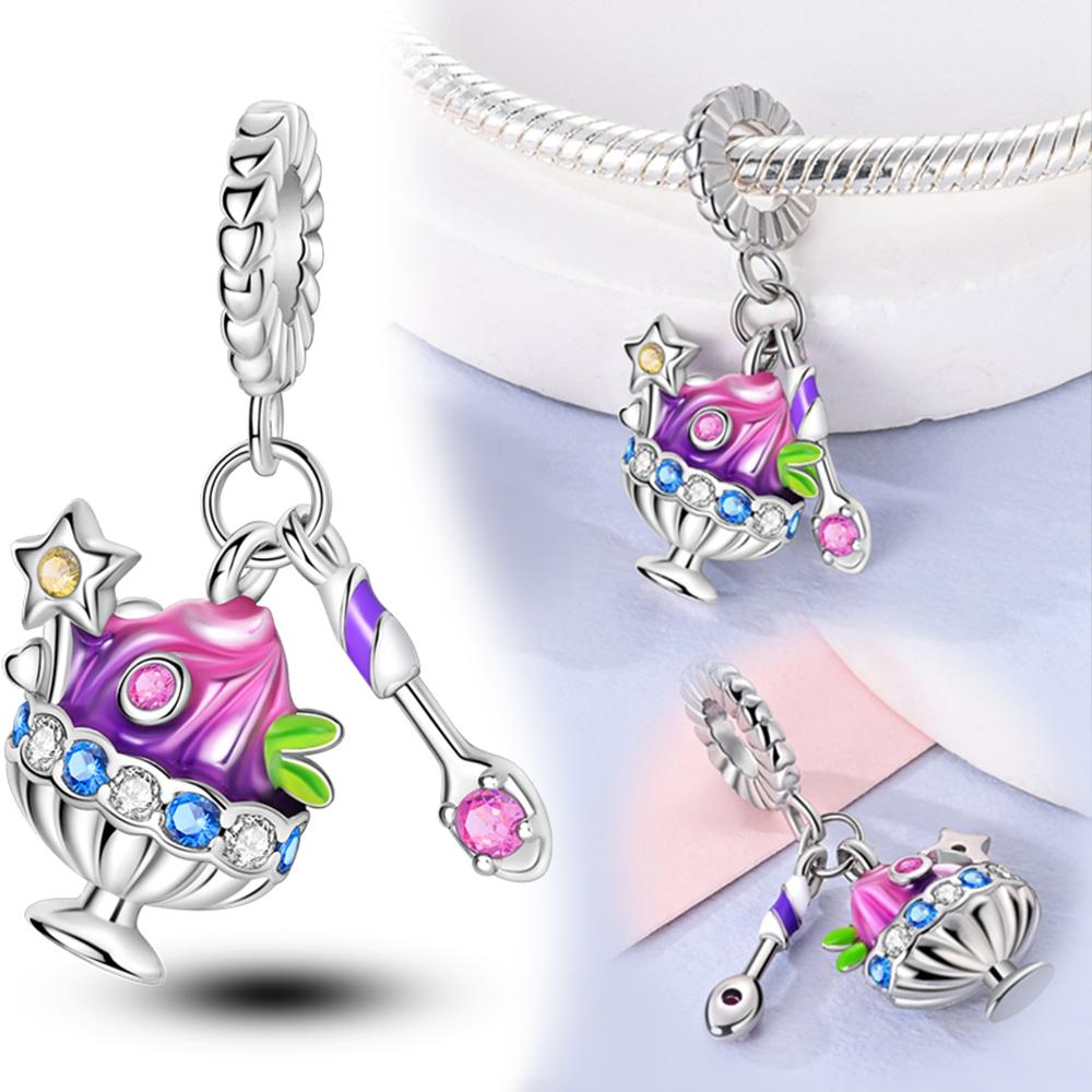 

Оригинальные Шармы Медь Разноцветная Десертная Ложка Подвеска Звезда Подходят для Шармов Plata Браслеты Для Женщин Женская Бижутерия Для Изготовления Своими Руками