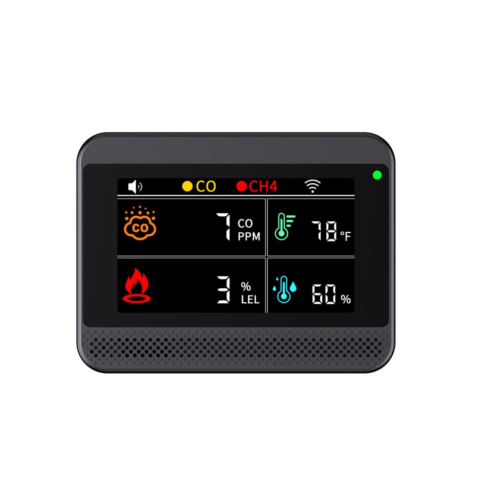 4 in 1 Carbon Monoxide Detectors HD Digital Display Natural Gas Detector & Carbon Monoxide & Temp & Humidity USB -TYPE-C