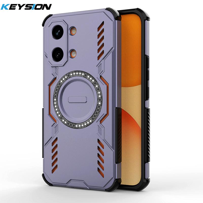 KEYSION Hollow Heat Dissipation Case for Xiaomi POCO X8 Pro Max TPU+PC Magnetic Cooling Shockproof Phone Cover for POCO X8 Pro