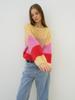 Hiloin Mohair Color Block Sweater (Red)