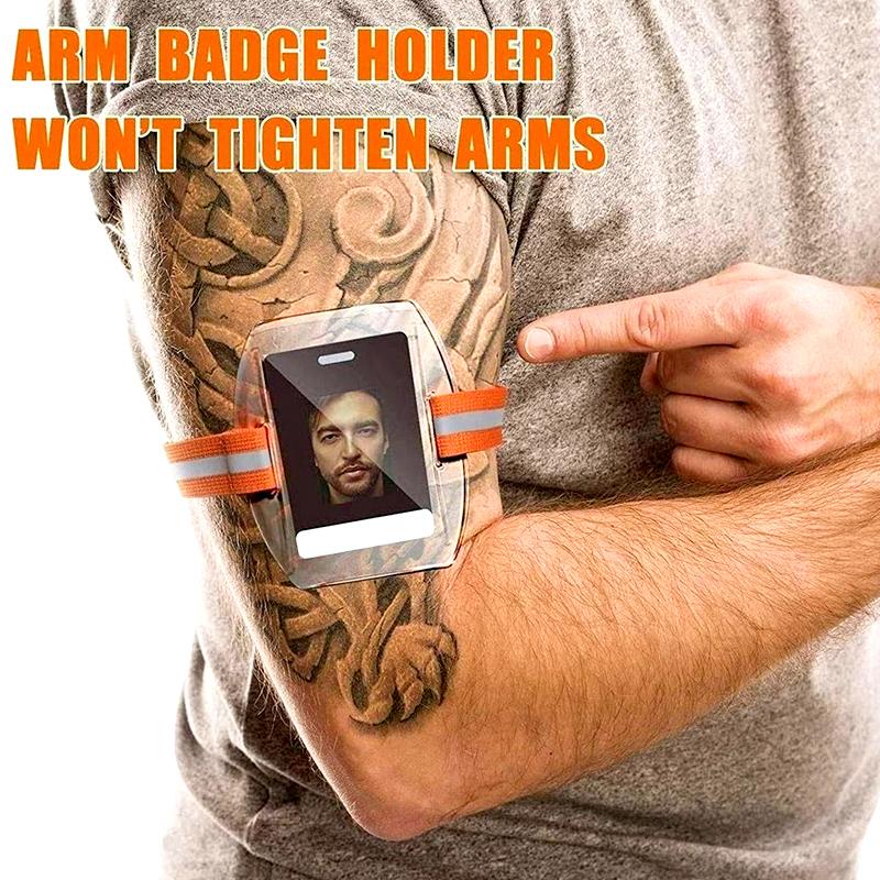 

1шт модный ПВХ пластиковый держатель для карт полиэстеровый браслет регулируемый эластичный водонепроницаемый браслет