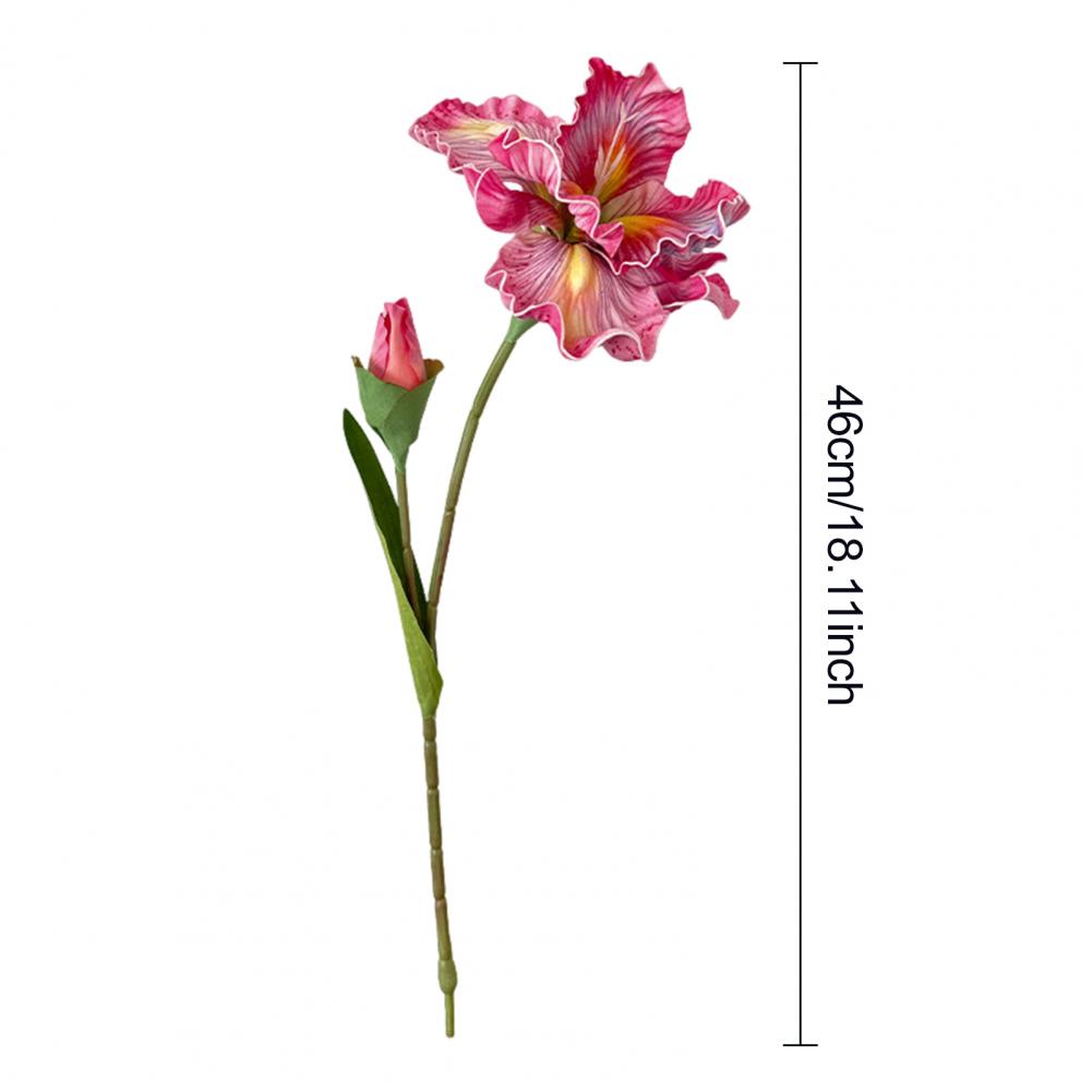 18" Artificial Iris Flower Real Touch Fake Bouquet with Flower Bud for Home Table Centerpiece Wedding Floral Arrangement Flowers