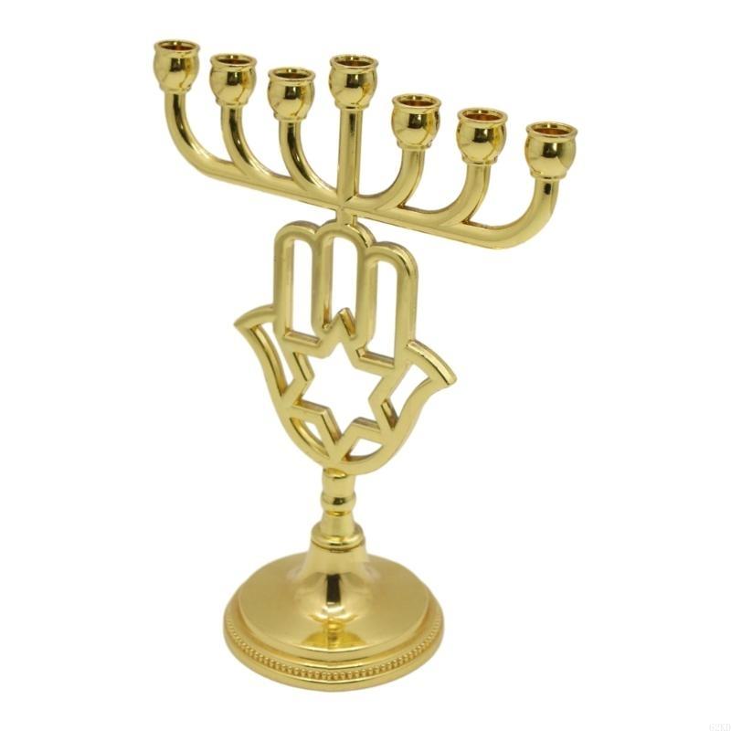 62KD Stylish & Exquisites Hanukkah Candlestick 7Branch Fit All Standard Artistic Holder for Table Centerpiece