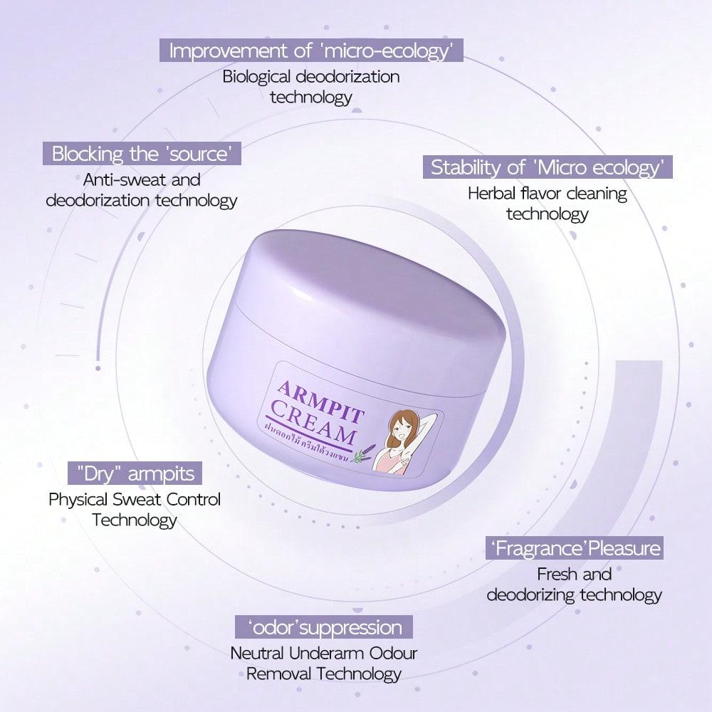 Long-Lasting Underarm Deodorant Balm Rose Aloe Vera Lavender Fresh Scent Odor Suppression Anti-Sweat Fast Drying Refreshing for Sports Dates Offices