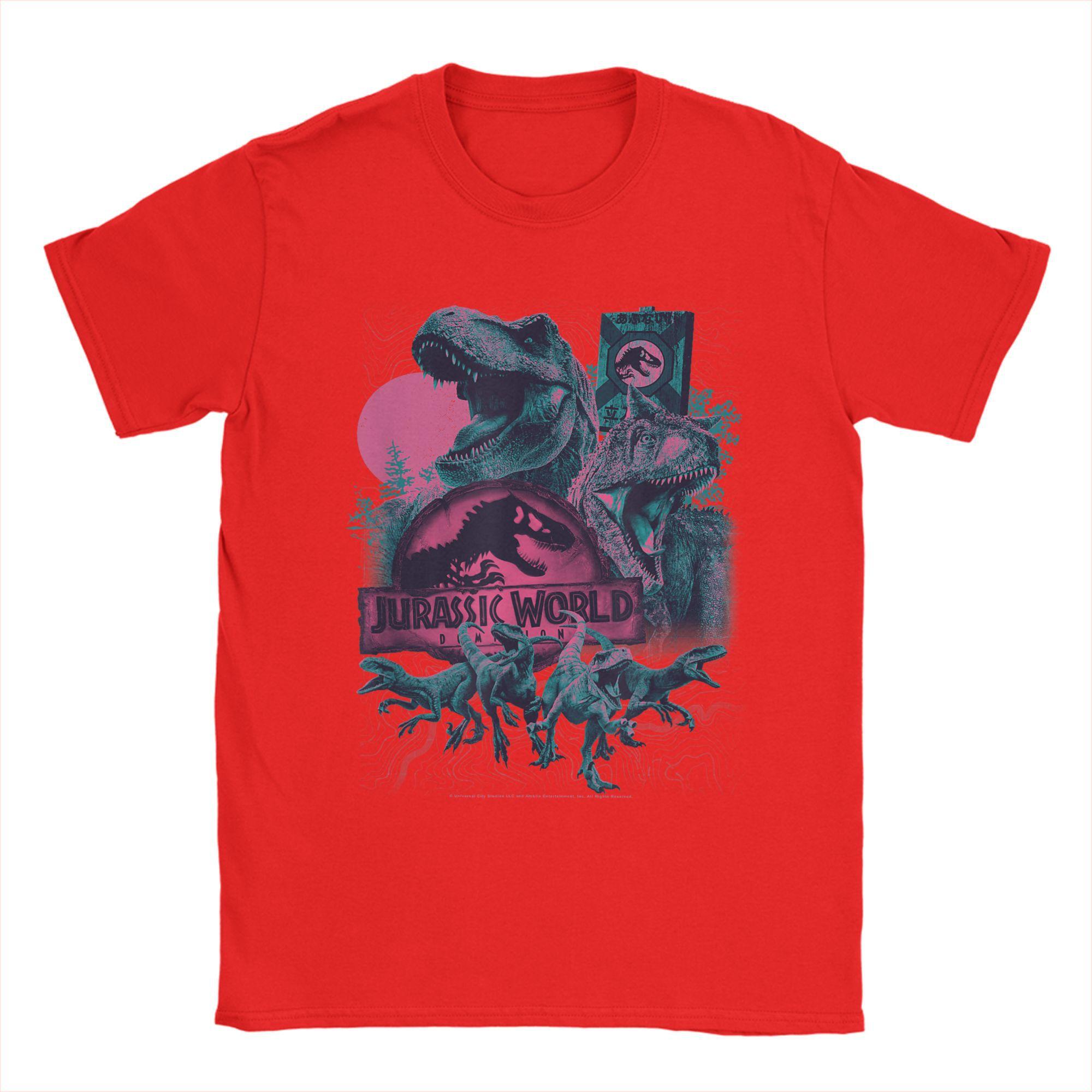 Jurassics World Dominion Unstoppable Dino Attack Poster T Shirt Summer Cotton TShirts Men Casual Tshirt Short Sleeve Clothes S