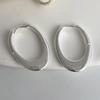 Hollow Minimalist Earrings Stylish Sterling Silver Earrings Oval Hoop Earrings  for Women
