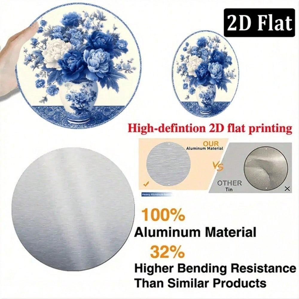 2D Flat Round Metal Sign 8 Inch White Wall Decor for Home Cafe Kitchen Restaurant Apartment Ambiance