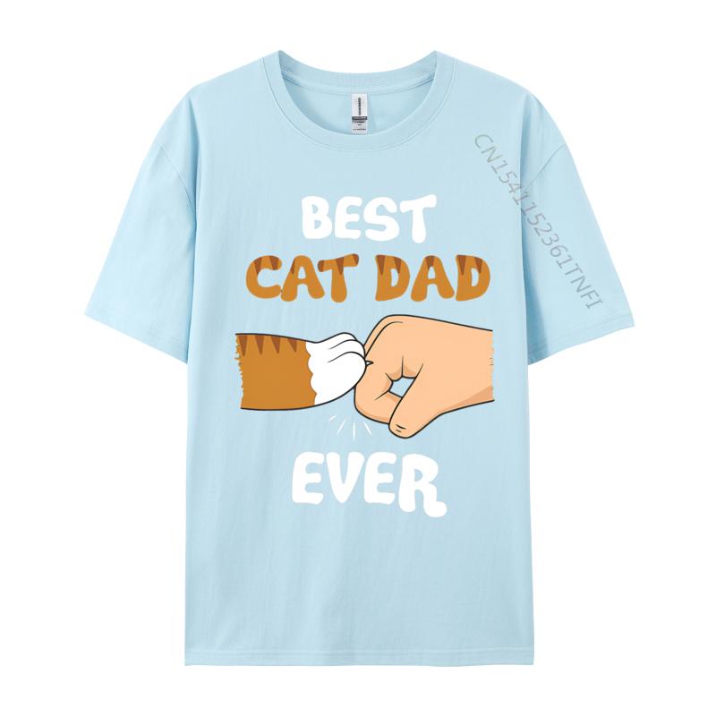 T-Shirt für Männer Bester Katzenpapa aller Zeiten Vatertag T-Shirts Baumwolle Oberteile T-Shirts Rundhals Herrenbekleidung Übergröße