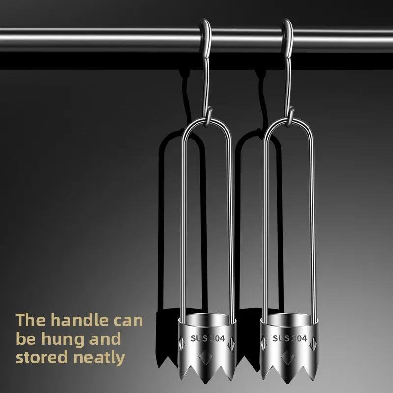 Tragbarer 304 Edelstahl Kernentferner, geeignet für Paprika, Birnen, Äpfel, scharfes Sägezahnmesser, langlebiges Gemüsewerkzeug