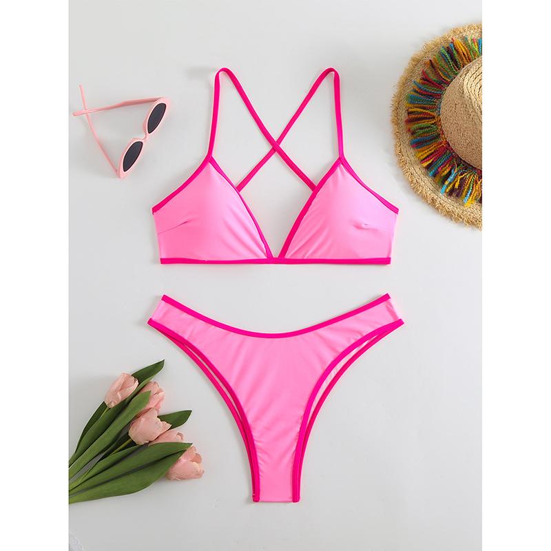 

Микро Бикини Женский Купальник Женский Купальный Костюм Сексуальный Стринги Комплект Бикини Пляжная Одежда Купальники с Высоким Вырезом Бикини L розовый