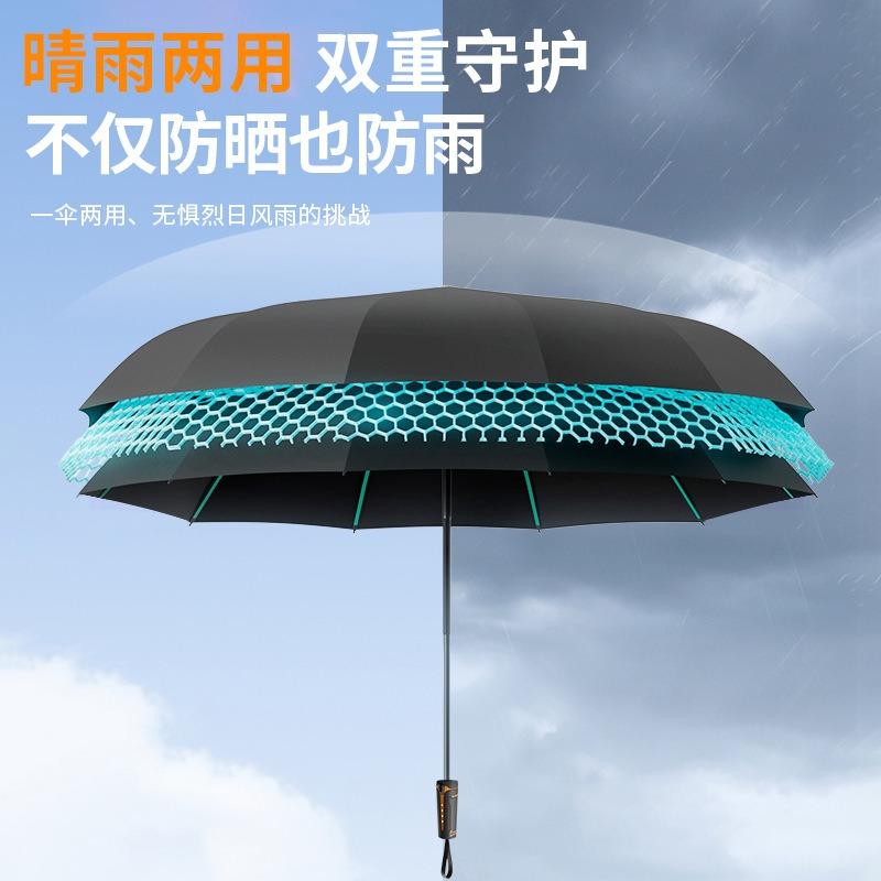 Automatic umbrella dual-purpose women's and men's sunshade sun protection reinforcement thickened wind-resistant large strong double umbrella