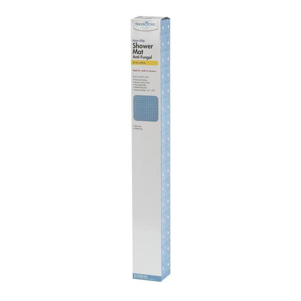Halkfri Duschmatta Anti-svamp Mögelresistent BPA-fri Säker Sugkoppar 21x21 Tum Dräneringshål Badrumssäkerhet