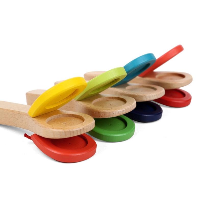 Wooden Orff Clapper for Children with Smooth Surfaces Solid Wood Safe Play Toy for Rhythm Learning and Early Education