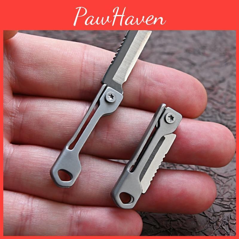 Mini Trimmer Paper Trimmer Paper Folding Knife Parcel Mail Stainless Steel Blade Utility Razor Cut Pocket Tape Keychain Box Open Letter Parcel