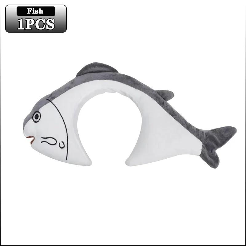 

Мультяшная необычная соленая рыбка для волос женская летняя милая мытье лица давление волос сетка красная креативная смешная акула голова повязка на голову