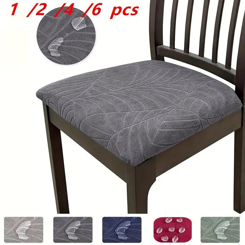 1/2/4/6pc jacquard waterproof chair cover slipcover for dining room ,chair seat cover for wedding banquet office chair protector