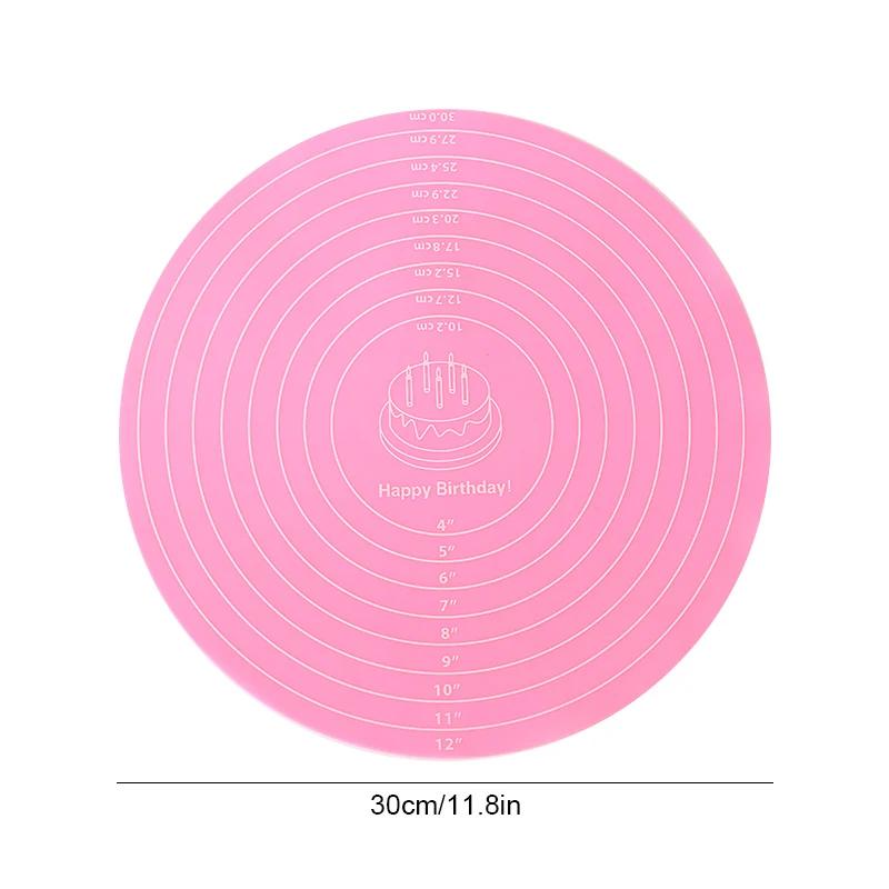Round Silicone Baking Mat For 12-Inch Diameter Cake Turntable Pad Non-Slip Pad Cake Stand Food Grade Kitchen Baking Tool