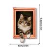 Oil Painting Style Wooden Frame Fridge Magnets 3D Wacky Cat Refrigerator Magnets  Home Decoration