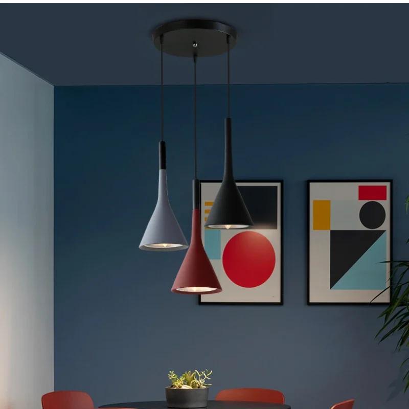 Nordic Pendant Light Indoor Chandelier Combination Aluminum LED 3 Heads Lamp Fixture for Restaurant Bar Coffee Shop Home Decor