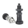 Perno di indicizzazione a molla retrattile autobloccante M10/M12/M16/M20, perno di posizionamento, perno con pomello in plastica con dado