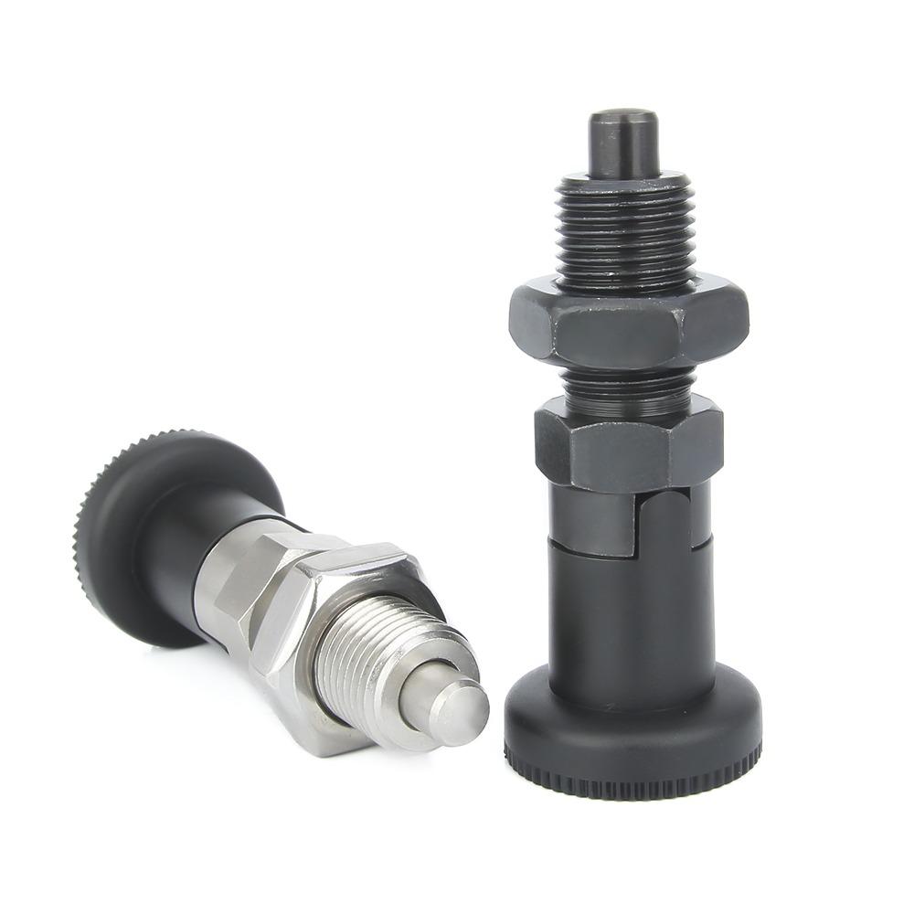 Perno di indicizzazione a molla retrattile autobloccante M10/M12/M16/M20, perno di posizionamento, perno con pomello in plastica con dado