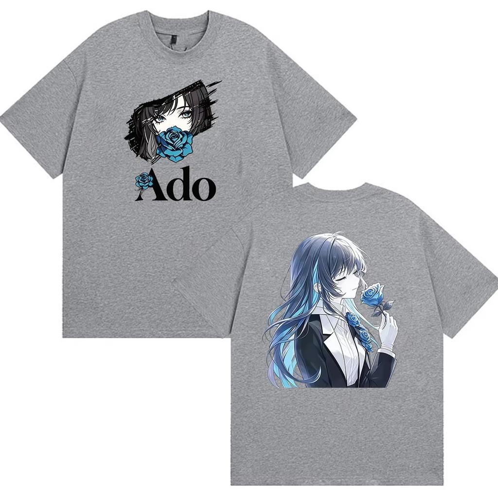 Summer Hot Sale 2026 Singer Ado Double Sided Print T-Shirt Men Women Gothic Cotton Oversized T-shirts Harajuku Hip Hop Punk T-shirt