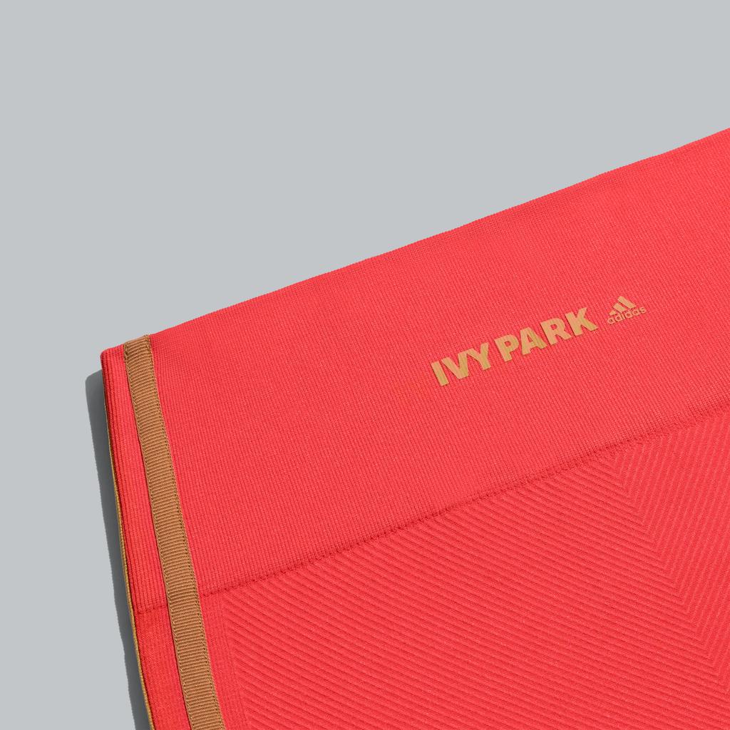 Adidas X Ivy Park Collaboration Real Coral Striped High-Waisted Elastic Sports Shorts Women Shorts Coral-Pink GR1400